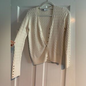 Zara Cream Cable Knit Cardigan Size Small